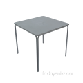 Table carrée en métal 80 cm avec plateau à motifs